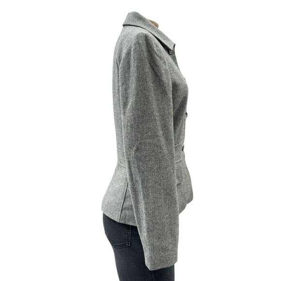 Banana Republic Gray Wool Blend Herringbone Long Sleeve Blazer Jacket Women's 6 - Picture 12 of 12